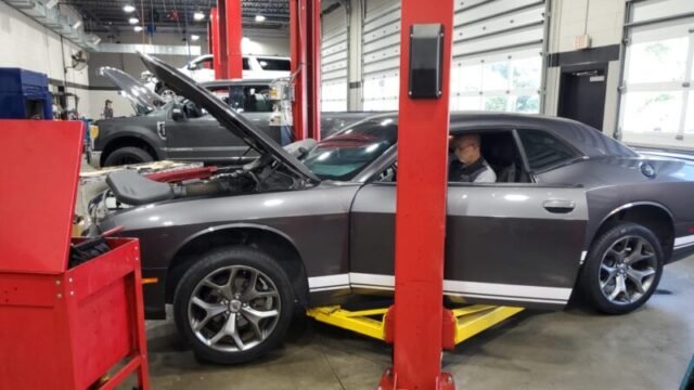 Performance Inspection on Gray Muscle Car